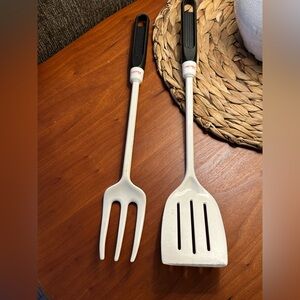 Vintage Pedrini Italy White and Black Kitchen Utensil Set